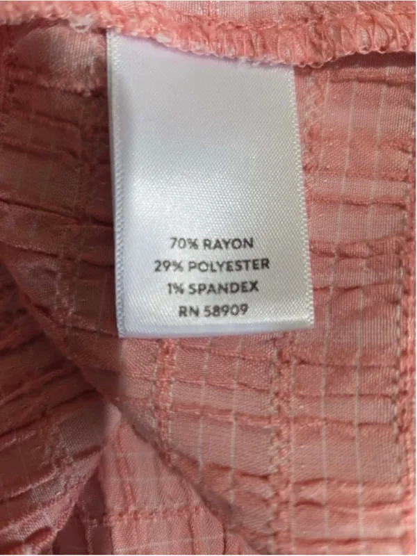 Westbound Women’s L Salmon Pink Textured Short Sleeve Blouse - Image 5