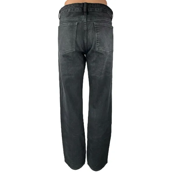Zara Women's Black Mid Rise Relaxed Fit Stretch Casual Straight Denim Jeans Sz 6 - Image 3