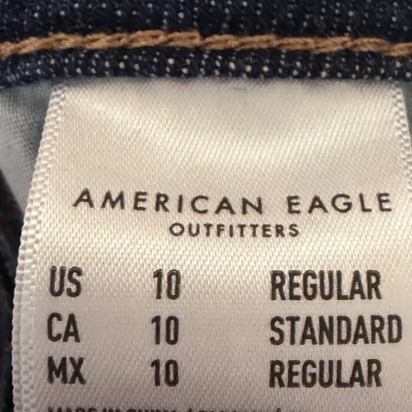 American Eagle AE Sz 10R Low Rise Baggy Wide Leg Stretch Jean Women Distressed - Image 11
