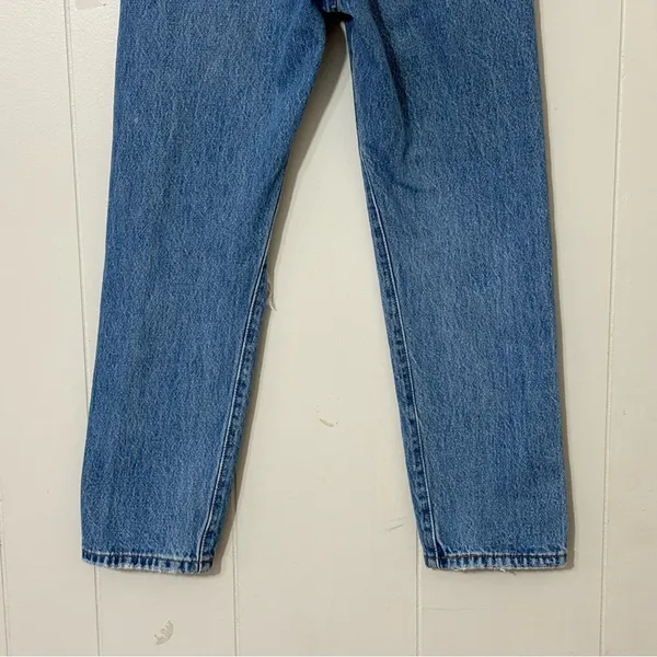 Levi’s 501 Original High Rise Straight Leg Jeans Women’s 24 Distressed Button Fl - Image 7
