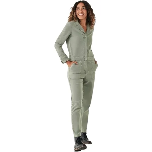 Faherty Overland Twill Utility Jumpsuit Olive‎ Green Straight Leg Size XS $289 - Image 2
