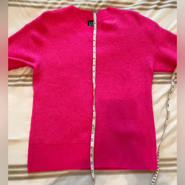 GAP Hot Pink Textured Crewneck Sweater Size XS - Image 4