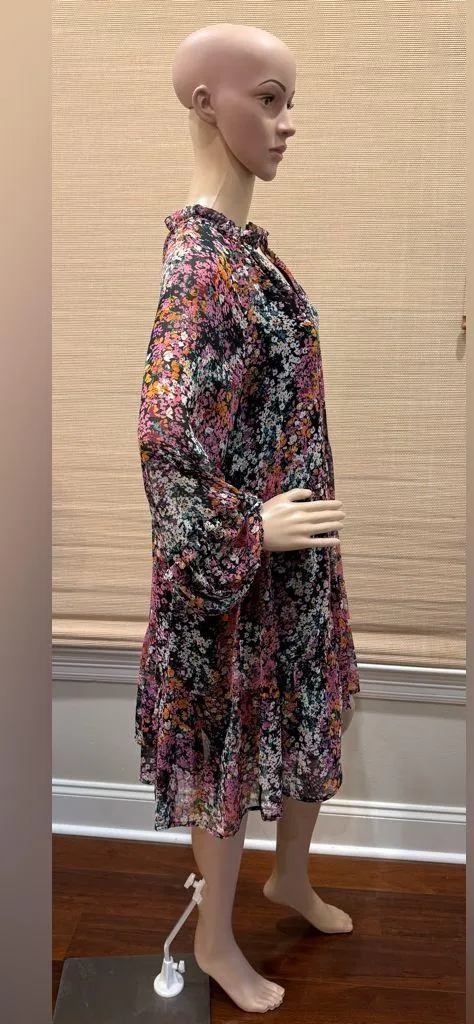 Vince Camuto Multicolor Floral Long Sheer Sleeve Dress - Image 2
