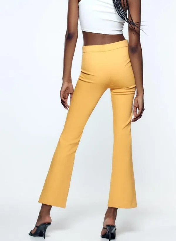 ZARA NWT  MINI FLARE PANTS Tangerine - Image 4