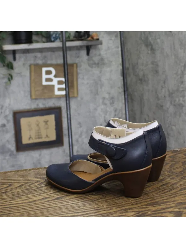 NEW Easy Spirit Block Heel Clarice Wedge Heels SECLARICE Dark Blue 5.5M - Image 3