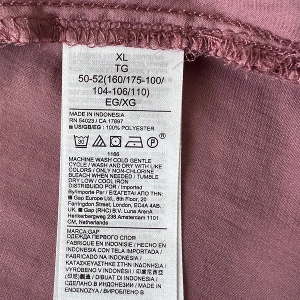 GAP Deco Rose Silky V-Neck Blouse XL Long Sleeve Draped Top - Image 5