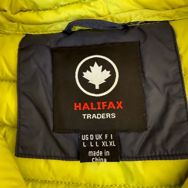 Halifax Navy Puffer Quilted Jacket Size Large Blue - Image 5