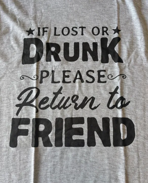 If Lost Or Drunk Graphic Tee Gray Size M - Image 4