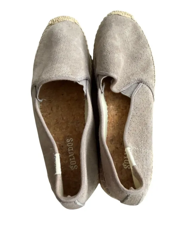 SOLUDOS Taupe Platform Espadrilles Flats Size 6.5 - Image 5
