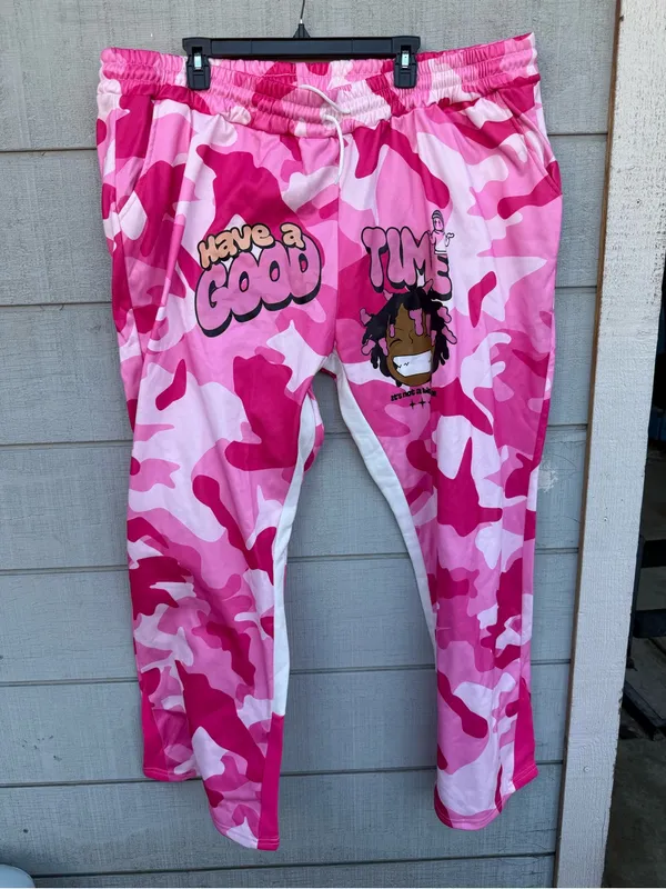 Nfinity Men’s SHEIN plus size Pink Camo Graphic pants size 6XL - Image 2