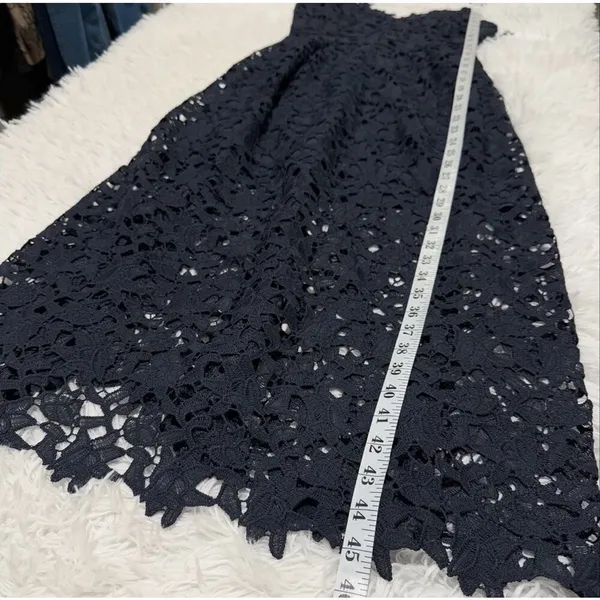 NEW ASTR Lace A-Line Midi Dress in Navy Blue Small - Image 6