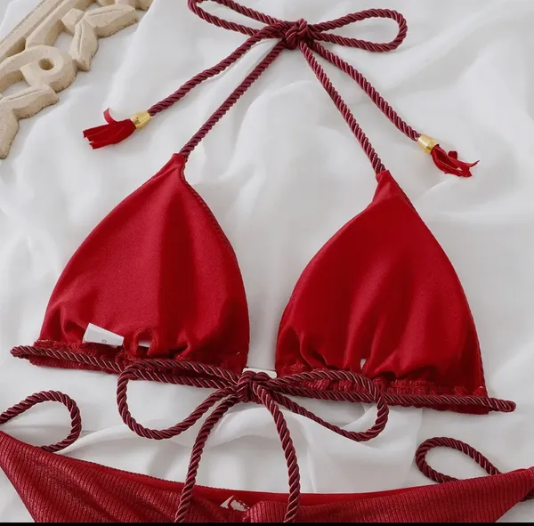 Boutique Two Piece Red Bikini Set - Image 2
