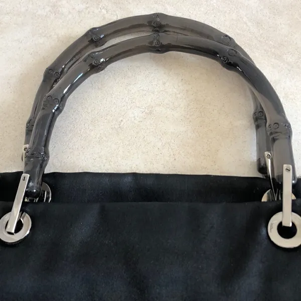 Gucci Black Double Bamboo Handle Tote Bag - Image 4