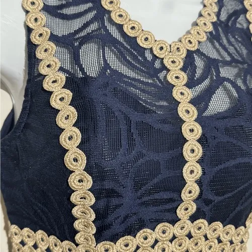 Lilly Pulitzer Shift‎ Dress Womens Navy Blue Lace Trim Sleeveless 00 - Image 11