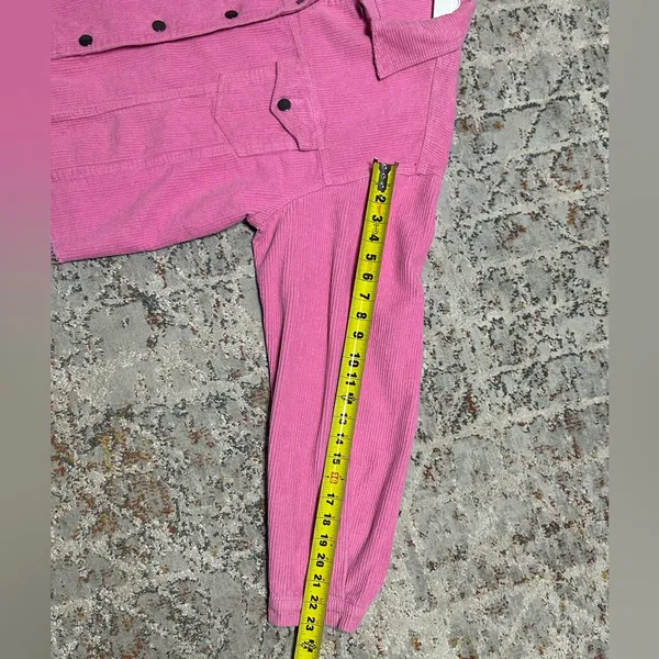 POL Barbie pink corduroy distressed jagged edge jacket size Medium - Image 5