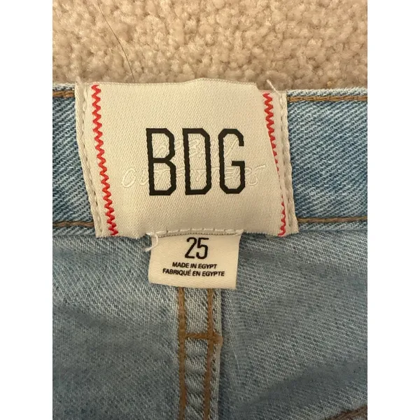 BDG High Waisted Straight Leg Light Wash Cotton Jeans 25 OB2280120‎ - Image 3