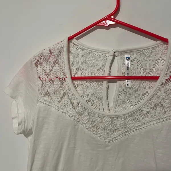 Kuhl Women’s Small Crochet Short Sleeve White Shirt - Image 6