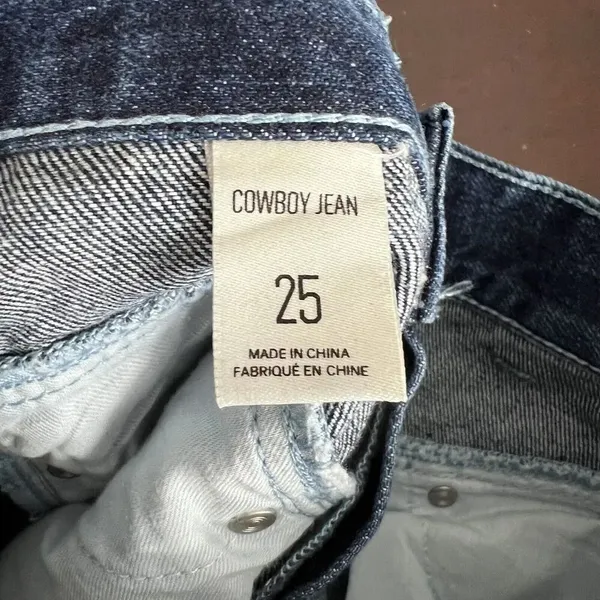 BDG Urban Outfitters Straight Leg‎ Cowboy Jean Metallic Mid Rise Women's Size 25 - Image 9