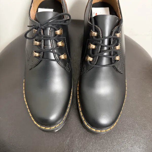 Dr Martens Black Vintage Smooth Leona Lo Platform Block Heel Shoes NWOB US 10 - Image 5