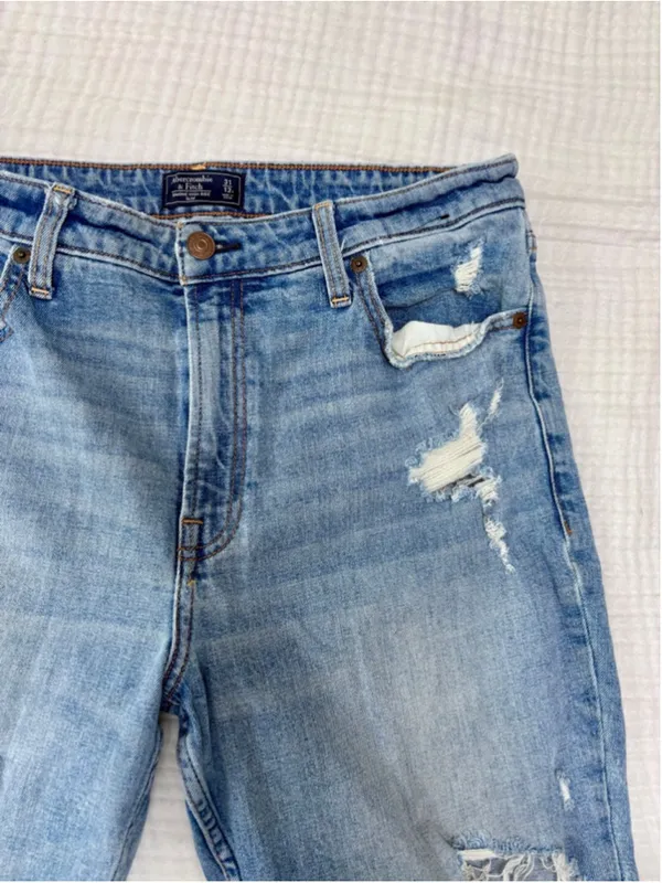 Women's Abercrombie & Fitch Blue High Rise Slim Jeans Size 31 - Image 12