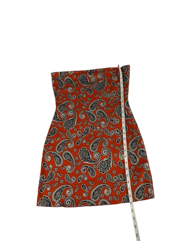 Urban Outfitters Kristy Tube Dress M Red Paisley Strapless Mini Y2K Bodycon - Image 8