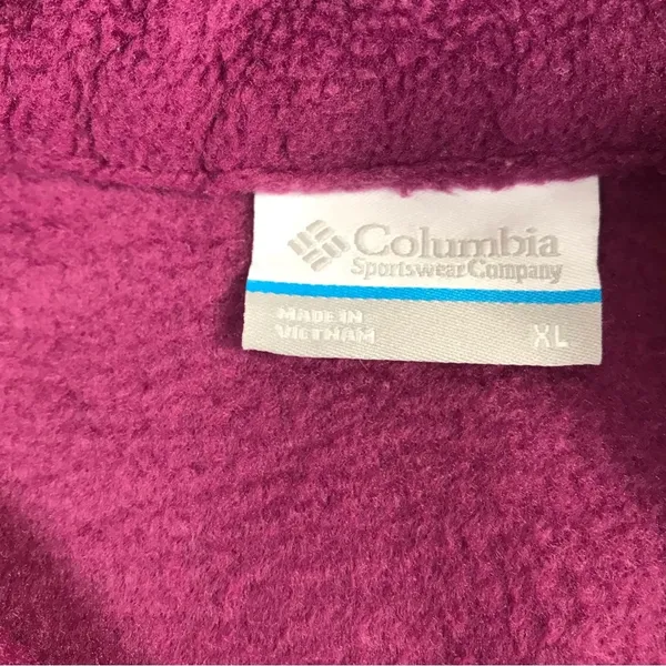 COLUMBIA Pile Fleece Jacket Women XL Purple Full Zip Gorpcore Outdoor Travel Y2K - Image 11