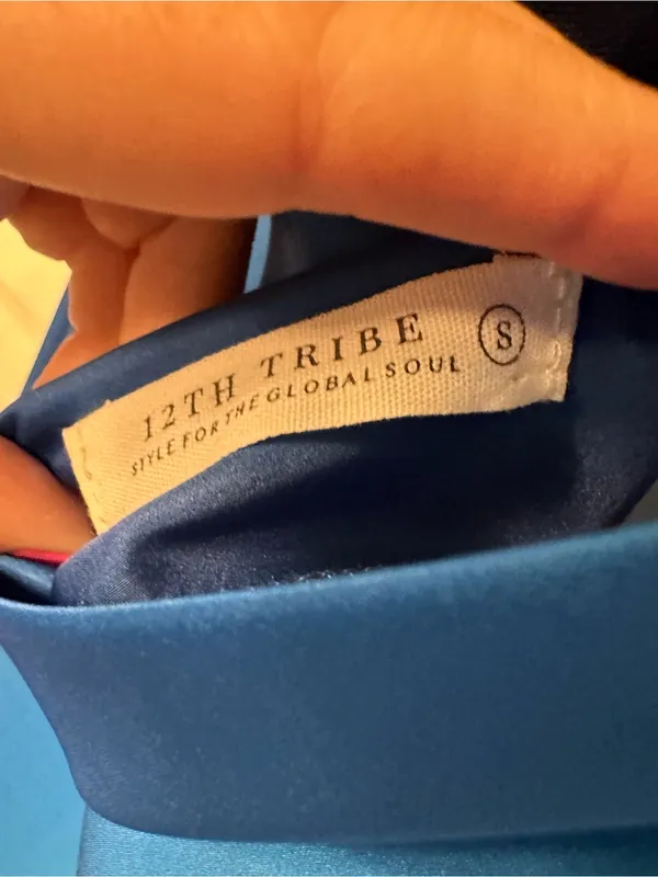 12th Tribe Natalia Blue Ombre Strapless Maxi Dress size small - Image 11