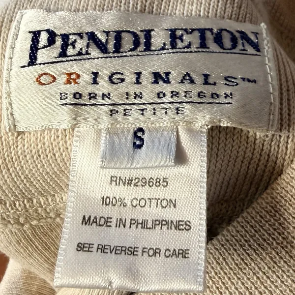 Pendleton Cotton Petite Oatmeal Sweater Size Small Women's‎ - Image 12