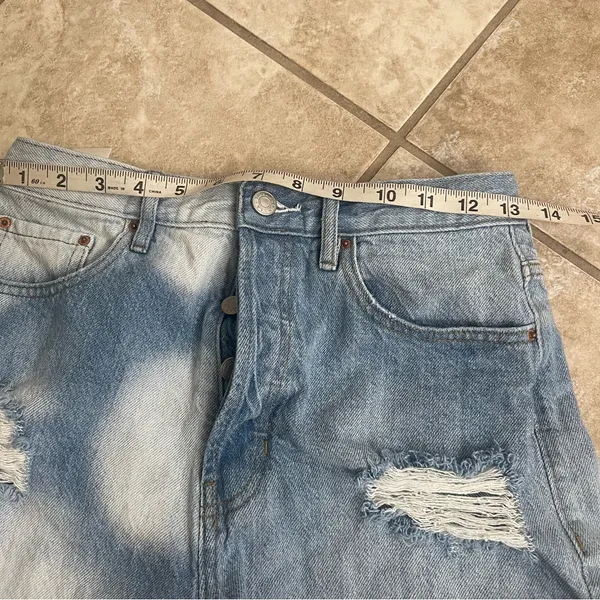 Pacsun Women’s Blue Ultra High Rise Vintage Button Fly Denim Cut-Off‎ Shorts 26 - Image 6