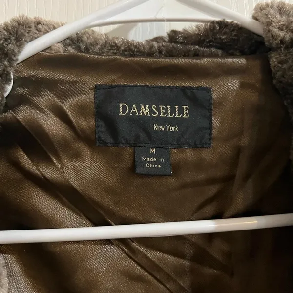 Damselle Fur Jacket Brown Size M - Image 3