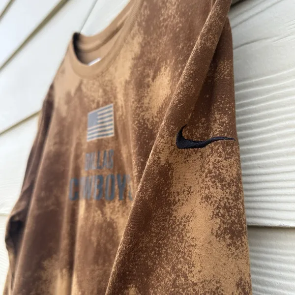 Dallas Cowboys Nike Salute to Service Brown/Tan Camo Long Sleeve Womens Medium‎ - Image 5