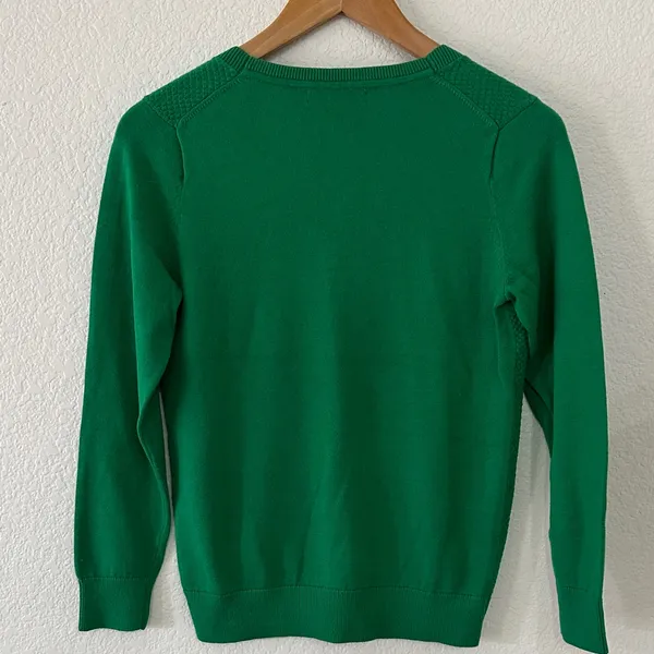 Banana Republic Vibrant Green V-Neck Sweater - Image 5