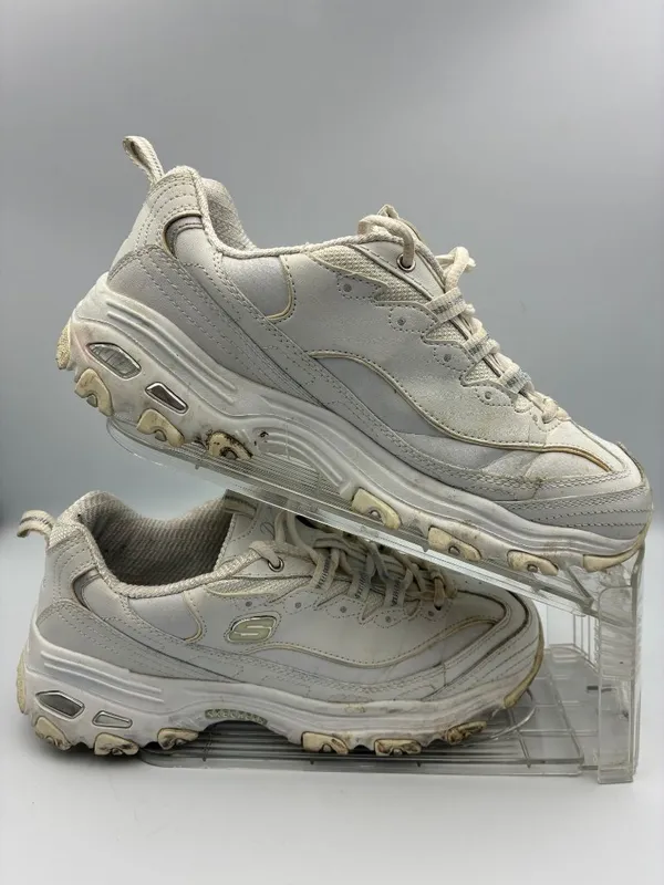 Skechers Women’s 11420EW DLites Wide Comfort Sneakers 9 W White Leather Lace Up - Image 6