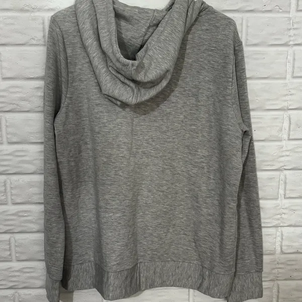 NEW Quince SuperSoft Fleece Pullover Hoodie Women’s Medium Light Athletic Gray - Image 3