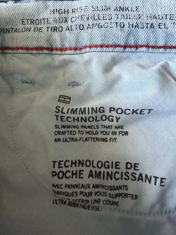 Tommy Hilfiger Light Wash Patchwork Straight Leg Jeans Size 12 - Image 6