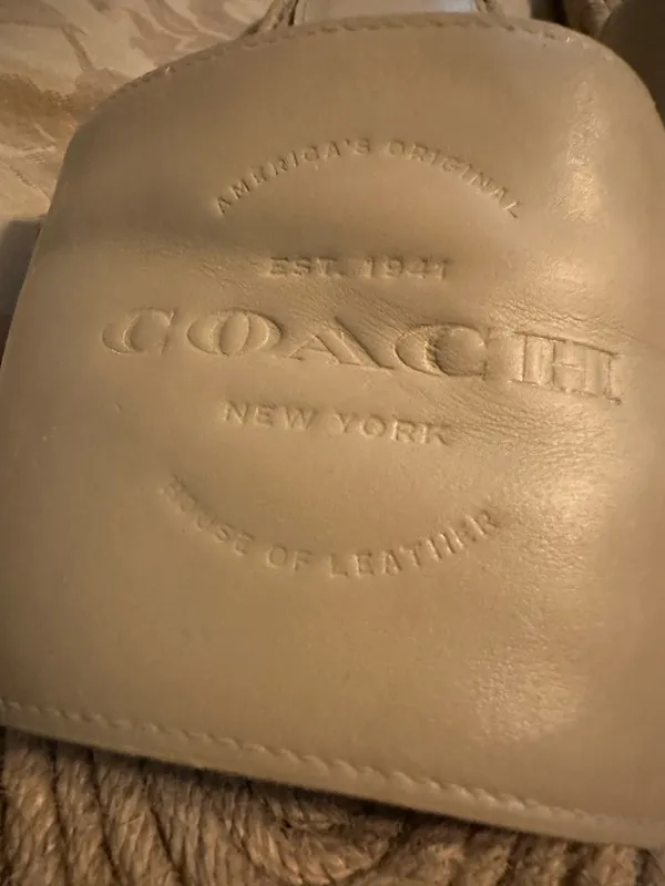 Coach Cailin Leather Espadrille Slides ☀️Size 8.5 | Cream / Beige | Excellent Condition - Image 4