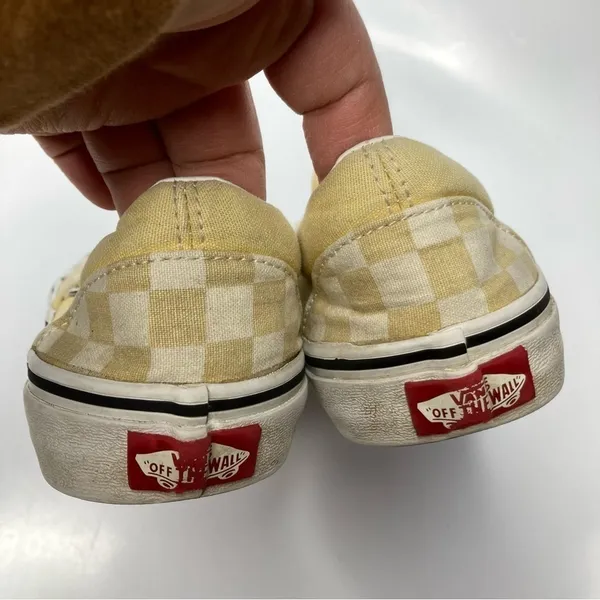 Vans‎ yellow checkered slip on sneakers unisex sizing - Image 6