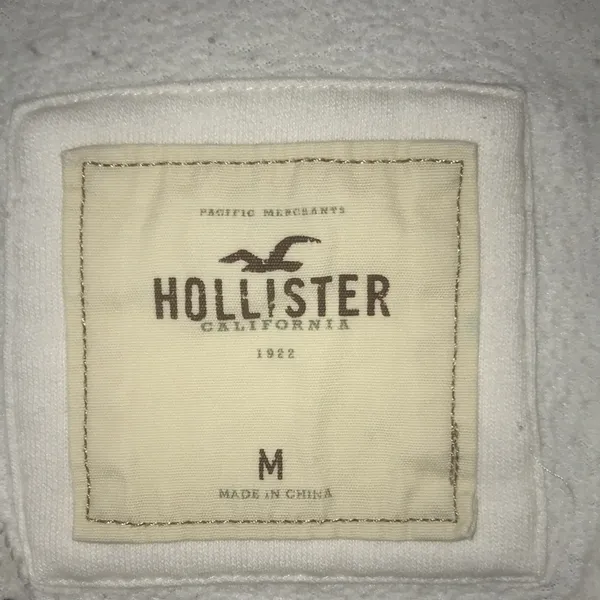 HOLLISTER California 1922 zip up hoodie white with black lettering Y2K size M - Image 3
