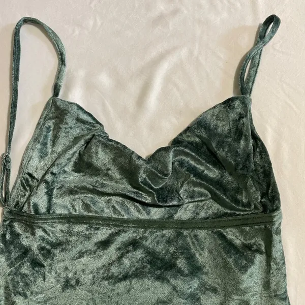Free People Intimates Velvet Camisole Small Green Cowl Neck NWT - Image 9