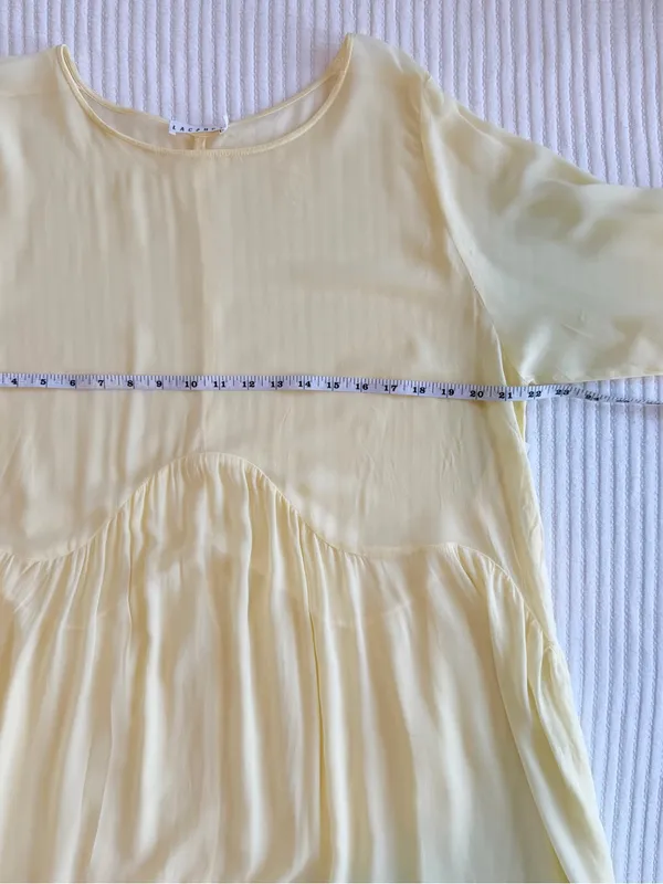 Anthropologie LACAUSA Butter Yellow Sheer Bell Sleeve Babydoll Mini Dress NWT - Image 9