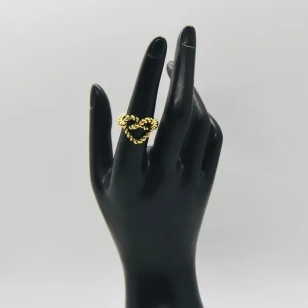 Twisted Gold Heart Ring - Image 6