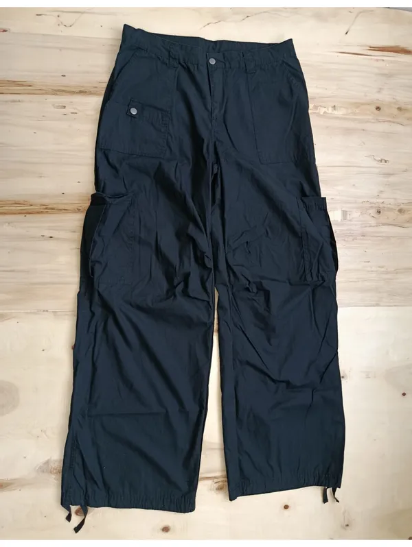 Wild Fable Black Cargo Pants Womens Medium M Parachute Baggy Utility Y2K - Image 2