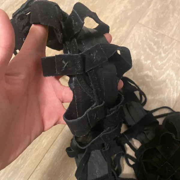 Free People Cypress Suede X Embroidered Calf Lace Up Gladiator Sandals Shoe 7 37 - Image 4