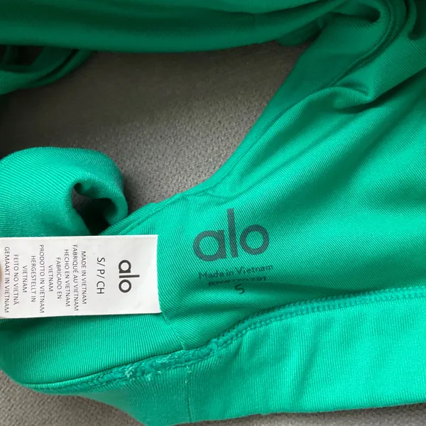Alo Yoga Splendor Bra Spruce Green/White S - Image 2