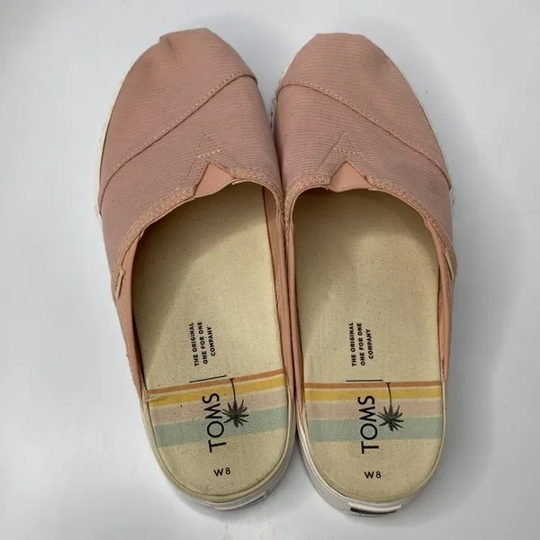 Toms slip on mules size‎ 8 pink white - Image 3