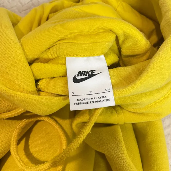 Nike Center Swoosh Yellow Oversized Boxy Pullover Hoodie‎ Streetwear Small - Image 10