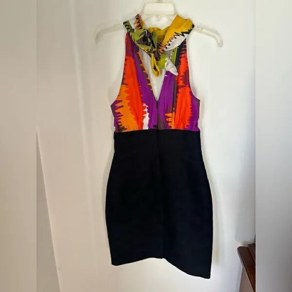 Trina Turk Halter Dress 2 Colorful Tropical Print Bodycon Cocktail Resort - Image 9