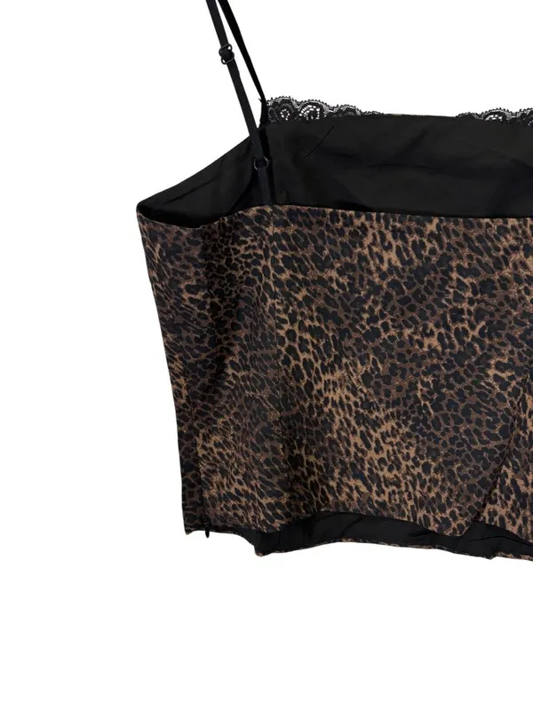 Y2k Style Leopard Print Camisole Tank Top Brown Size XS - Image 5