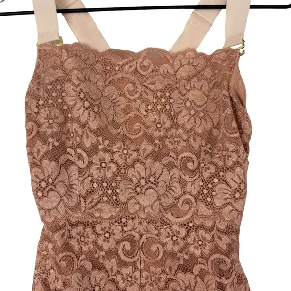 We Are‎ HAH Tight Squeeze Bodycon Mini Dress Copper Rose Lace Lined Size XS NEW - Image 5