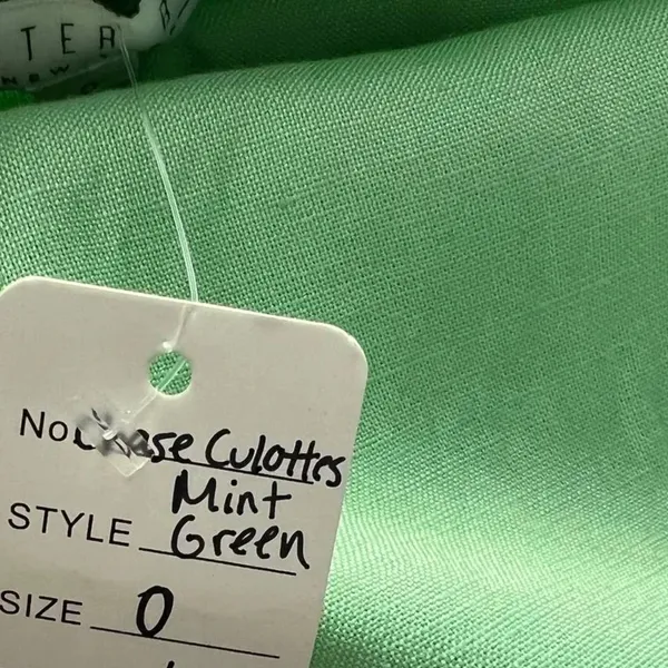 Hunter Bell Chase Culotte Wide Leg Pants in Mint Green Linen Size US 0‎ - Image 13